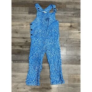 Womens Go Fish Clothing Hippie Overall Jumpsuit XS Blue And White